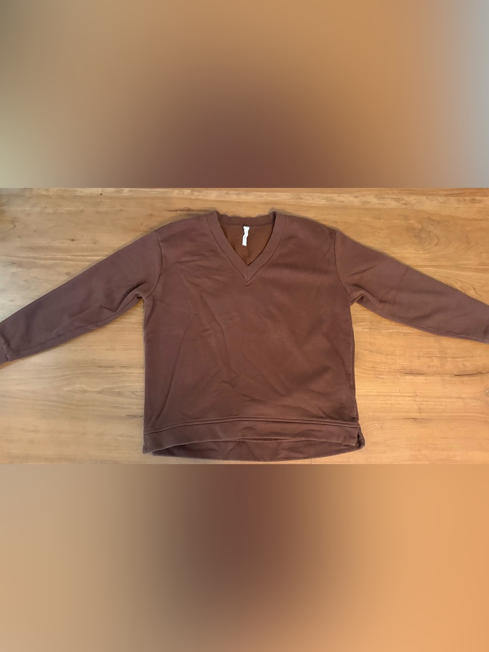 Brown v-neck fleece